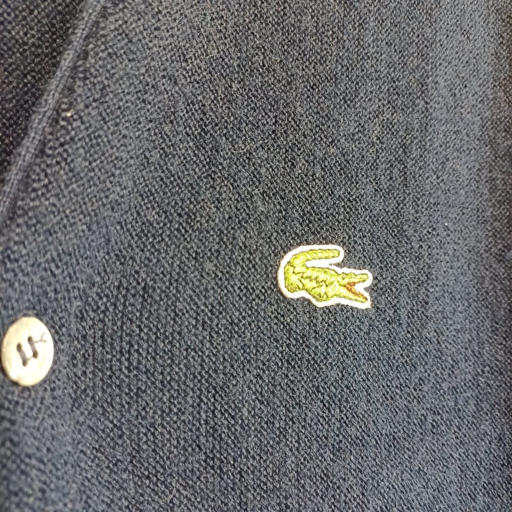 Izod LaCoste Vintage Cardigan Sweater Grandpa Style Size Medium - Picture 4 of 14